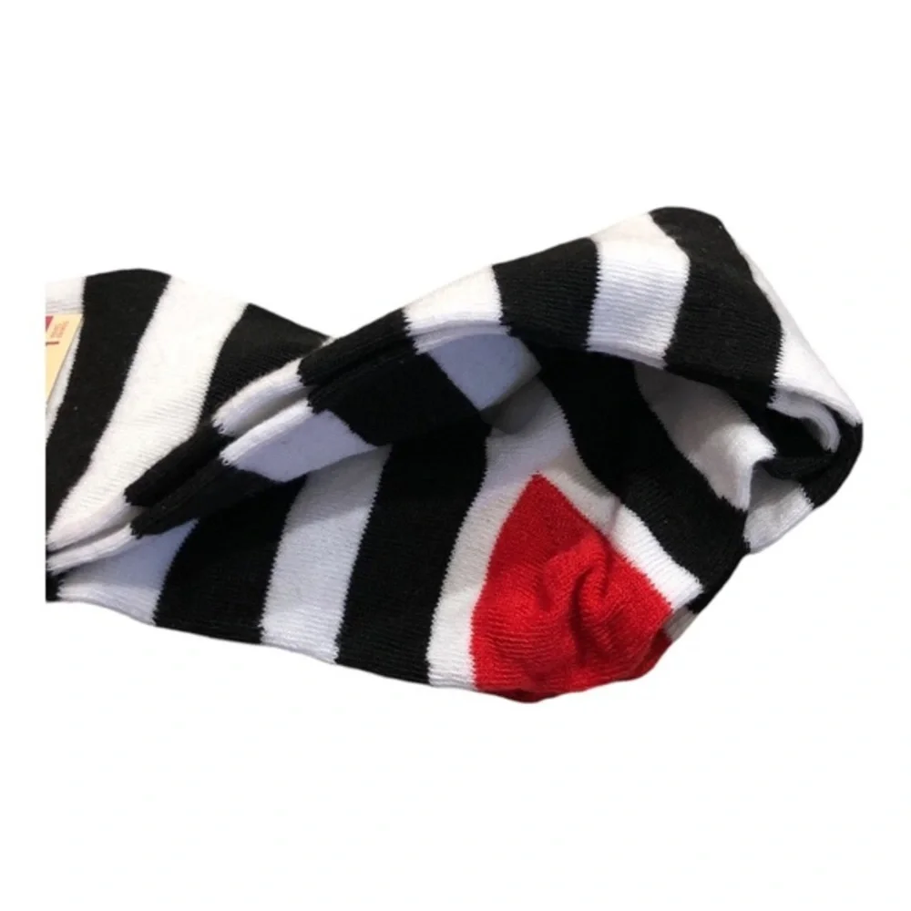 Pair of white and black‎ striped socks new